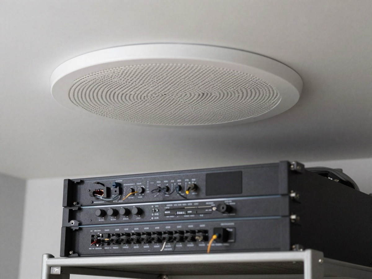 Discreet speaker installation and equipment rack